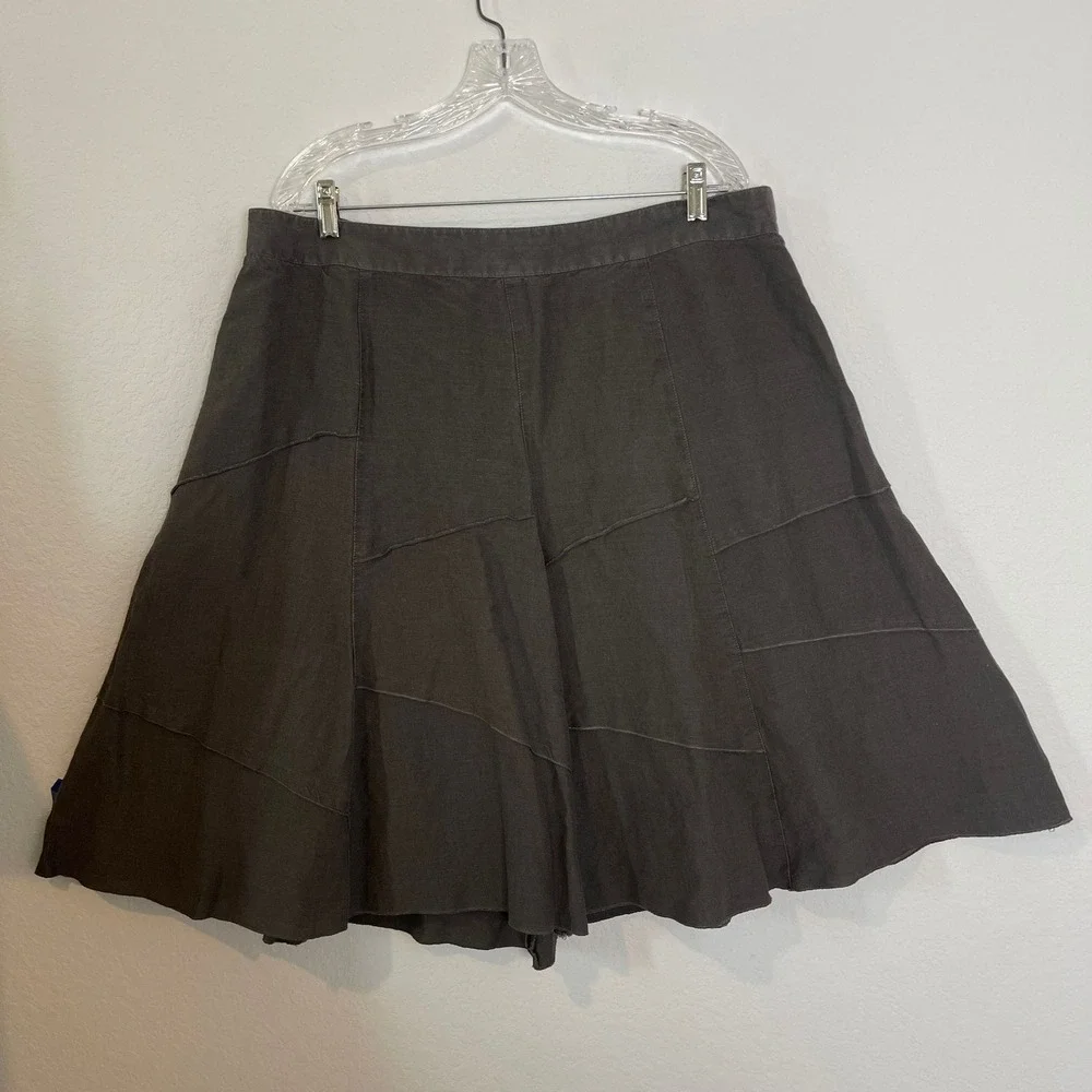 SANDRO Patchwork A-Line Linen Blend‎ Skirt Casual Bohemian Lagenlook 18W
